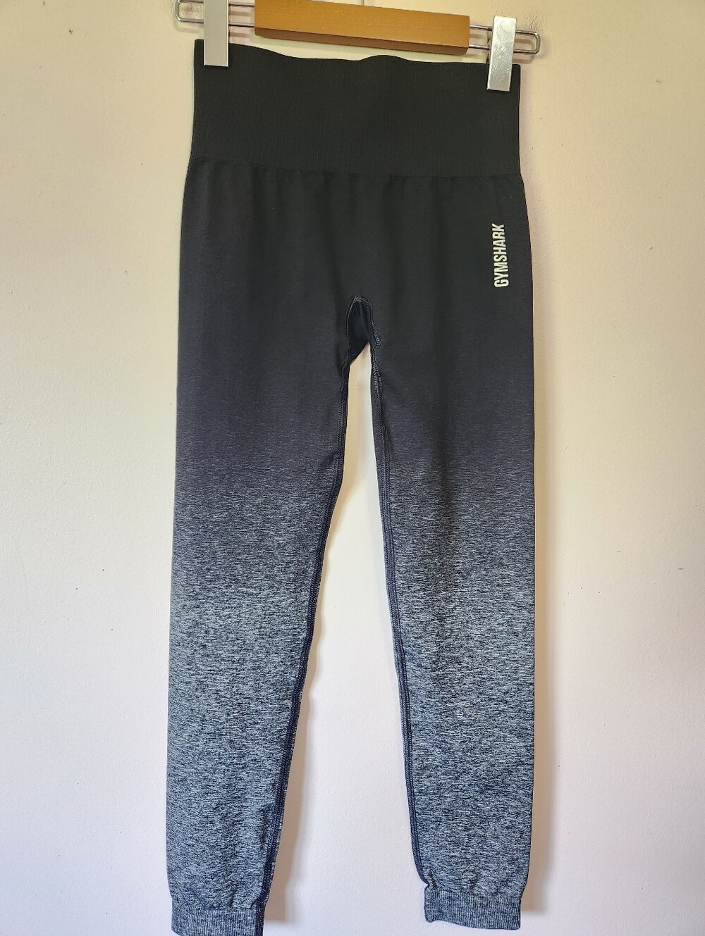 Gymshark Adapt Ombre Seamless Leggings Black Grey Dip Dye Workout High Rise S